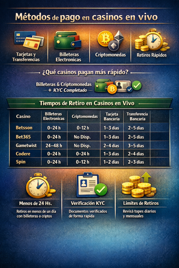 metodoa de pago en vivo